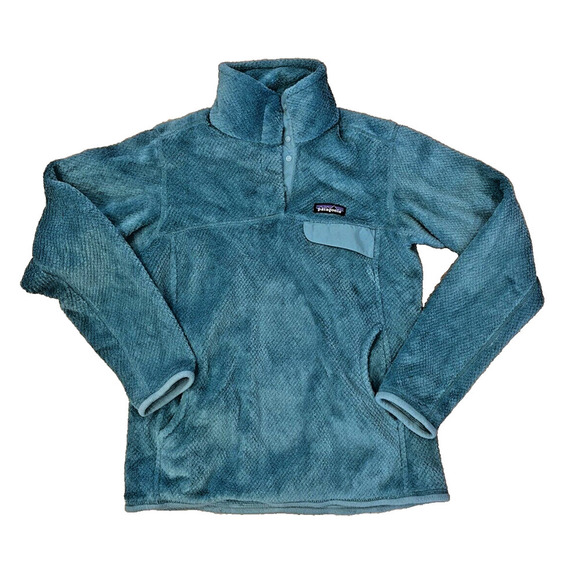 Patagonia Re-Tool Snap-T Deep Pile Fleece Pullover Turquoise Teal Women's Small - Picture 2 of 6